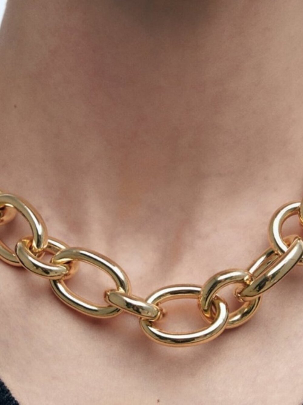 Zara Gold Ring Link Necklace NWT